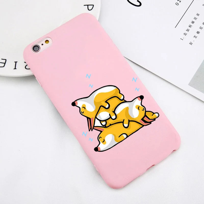 TPU Для iphone 7 6S попка корги Щенок Прекрасный чехол для телефона с рисунком в виде животного Розовый цвет мягкий чехол для iphone Xs 8 7 6 Plus XS MAX XR силиконовый чехол - Цвет: TPU