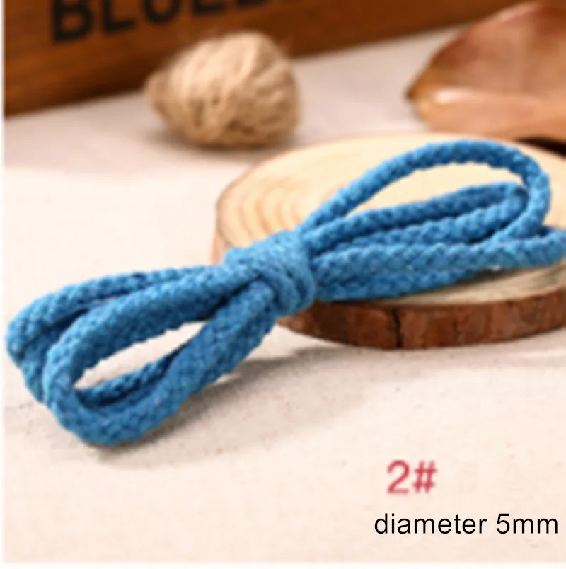 2 diameter5mm 10 м/лот, диаметр 5 мм, 10 мм, 15 мм, чистый хлопок, тканый Хлопковый Канат, пучковая веревка, пряжа, аксессуары ручной работы T498 - Цвет: 2 diameter5mm