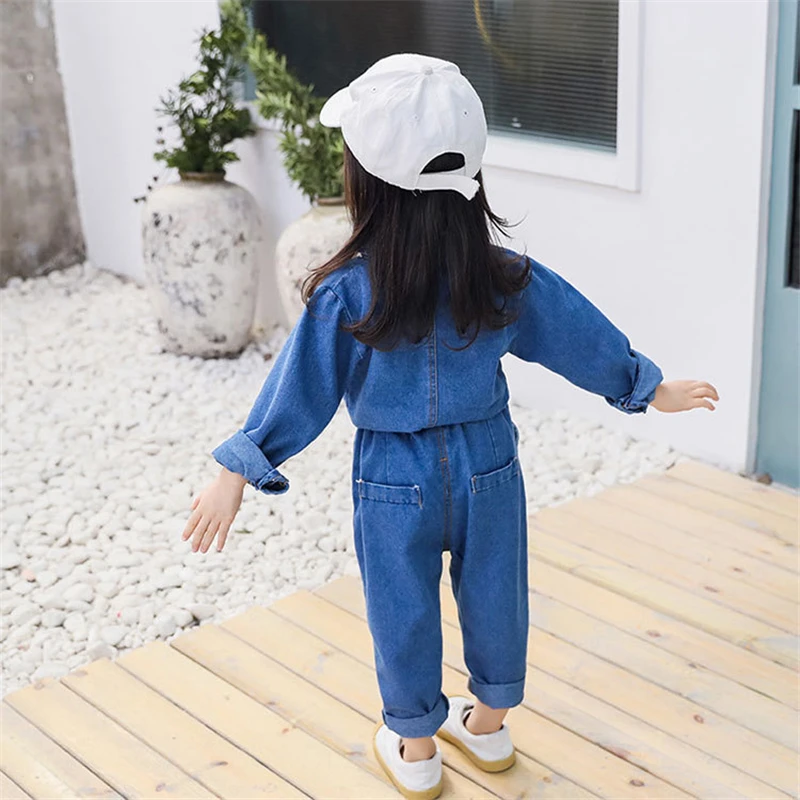 2019 новые комплекты одежды для маленьких девочек весенние джинсовые топы с