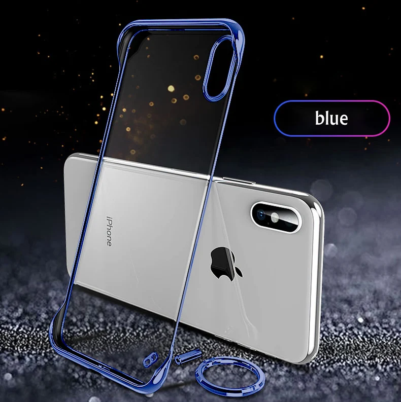 Бескаркасное прозрачное покрытие чехол для телефона для iPhone 11 Pro XS MAX XR X модный Ультра тонкий прозрачный жесткий чехол для iPhone 7 8 6 6S P