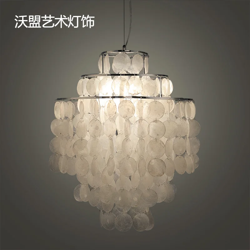 modern natural shell pendant light bedroom hanging | Лампы и освещение