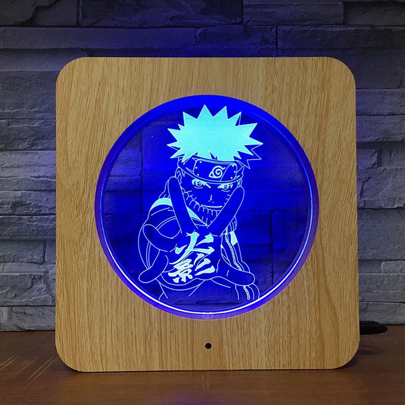 Светодиодный ночсветильник Наруто 3D с зернистой текстурой настольная лампа