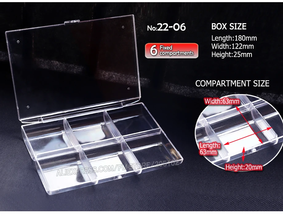 Высокое качество акриловый прозрачный ящик для хранения фиксированных отсеков