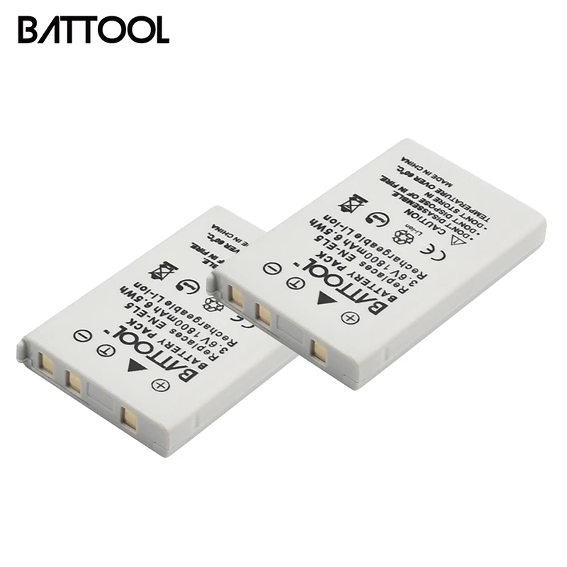 Batcool 2 шт. EN EL5 1800 мАч запасная батарея для Nikon Coolpix P500 P510 P520 P530 P4 P80 P90 P100