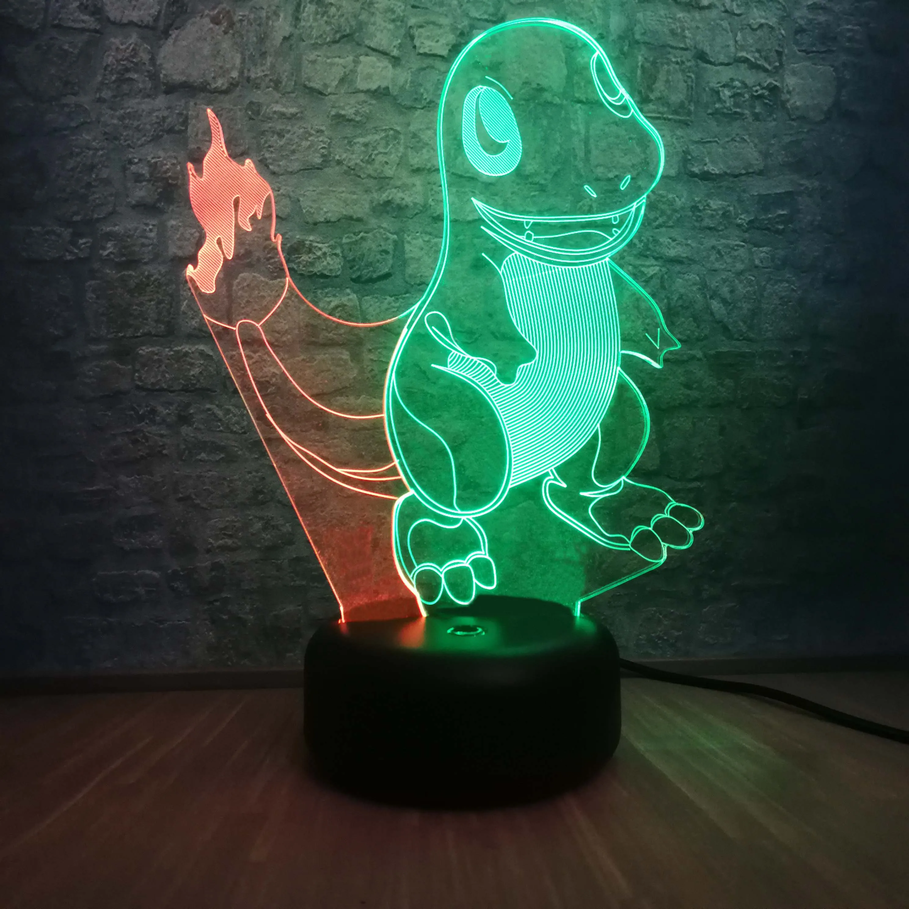Японские Мультяшные Покемоны Go Game 3D Светодиодная разноцветная лампа маленький