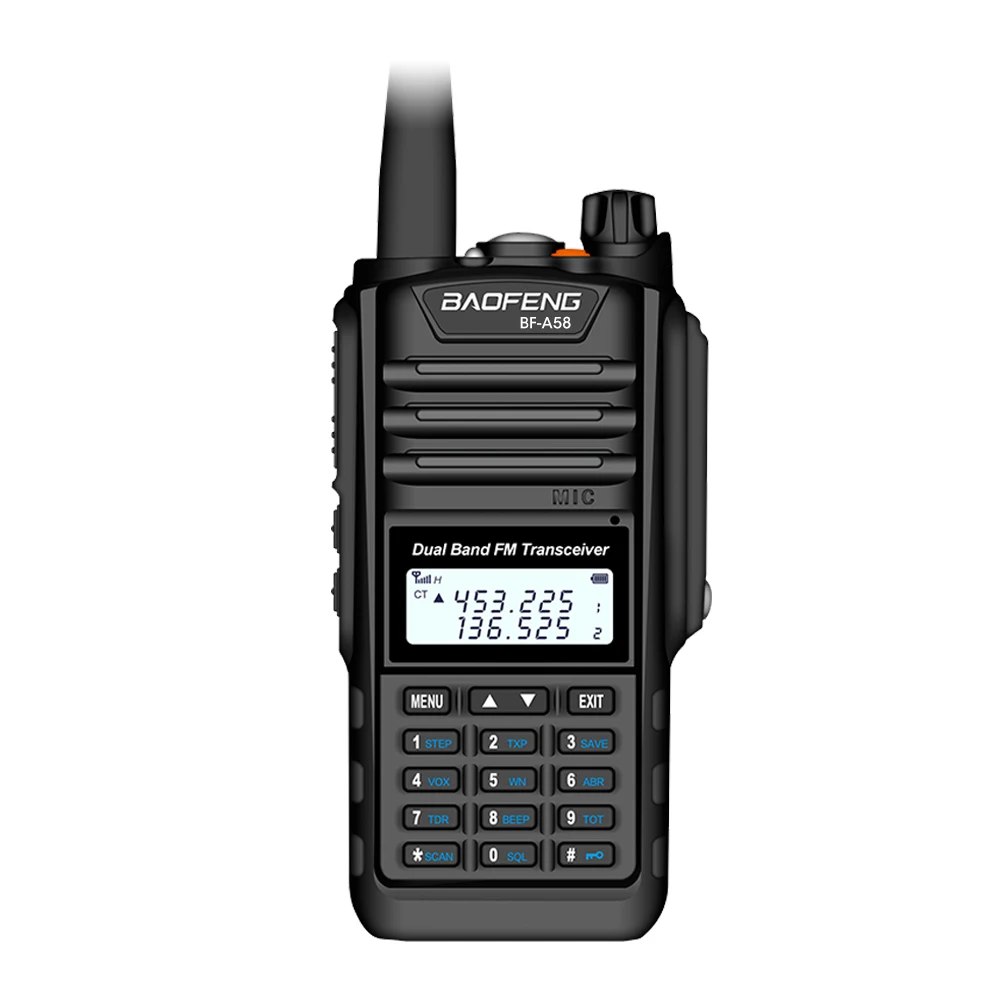 Walkie Talkie Baofeng BF-A58 портативная рация IP68 Водонепроницаемый 128CH двухдиапазонный UHF VHF двухстороннее радио Ручной fm-приемопередатчик CB Ham радиостанция - Цвет: Walkie Talkie