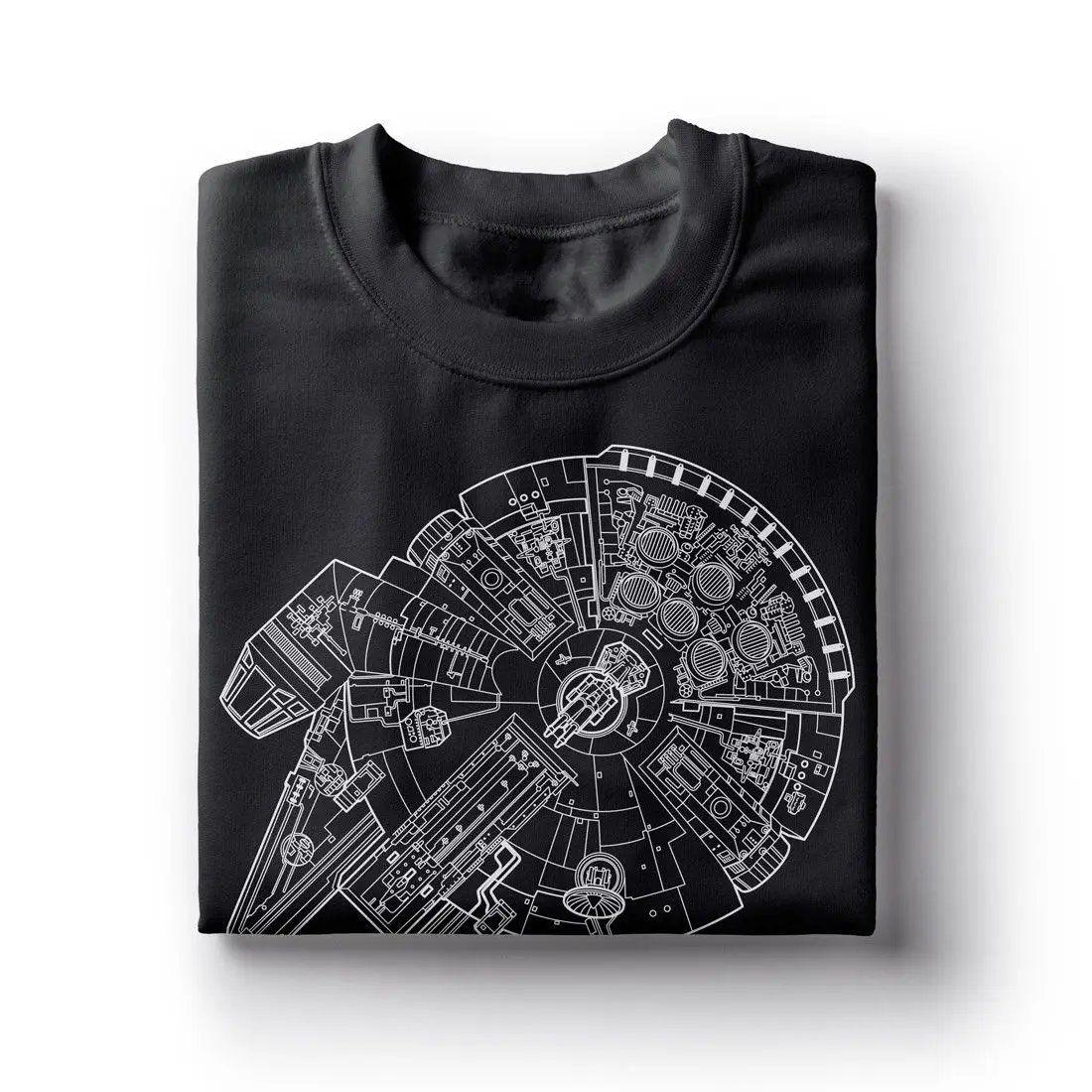 Millenium Falcon Inspired by Star War Футболка с принтом Топ 100% хлопок Юмористическая Мужская