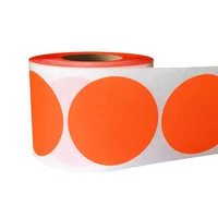 sticker 2 inch round fluorescent red orange color coding dot labels 500 colored circle stickers per roll