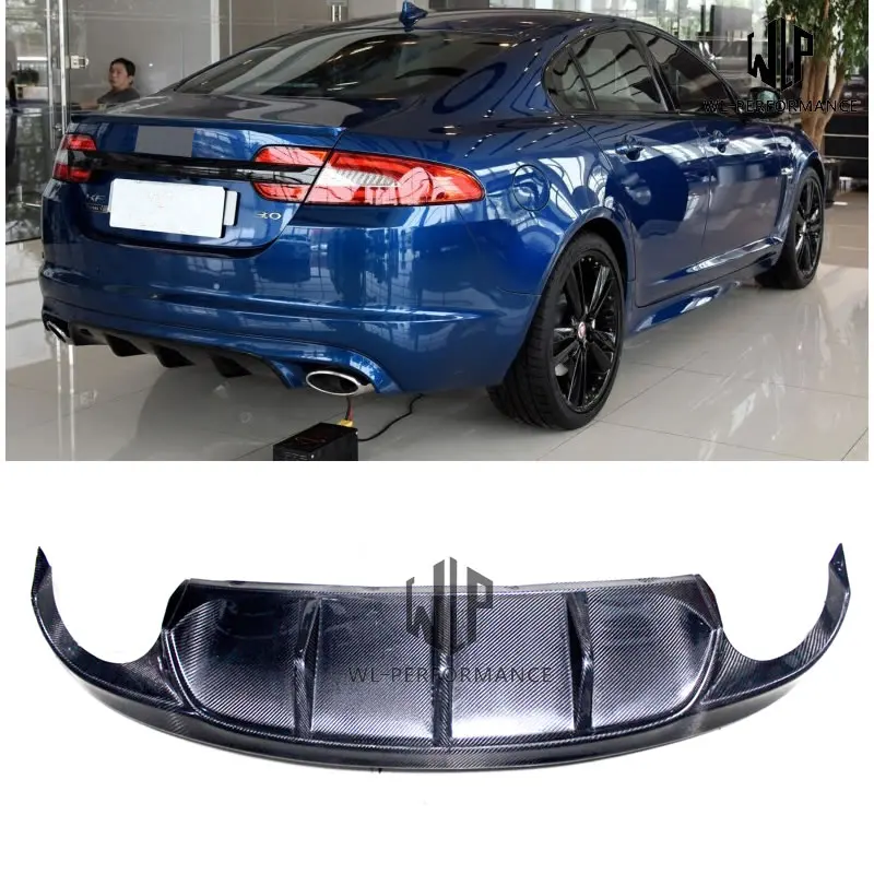 Подходит для Jaguar XF Carbon Fiber Single Out задний бампер диффузор губа 2016 2017|Обвесы| |