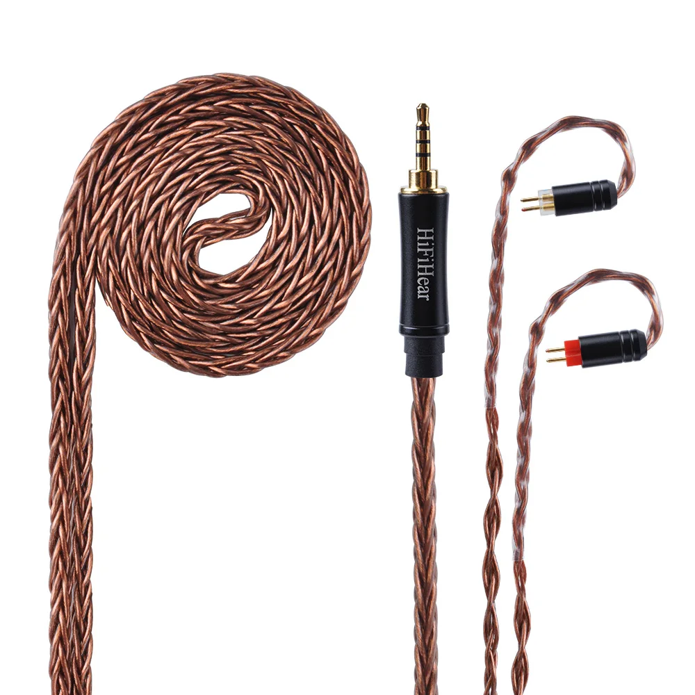 

HiFiHear 8 Core с серебряным покрытием Модернизированный кабель 2,5/3,5/4,4 мм балансный кабель с MMCX/2pin разъем для HQ8 HQ12 ZS10 ZS6 AS10
