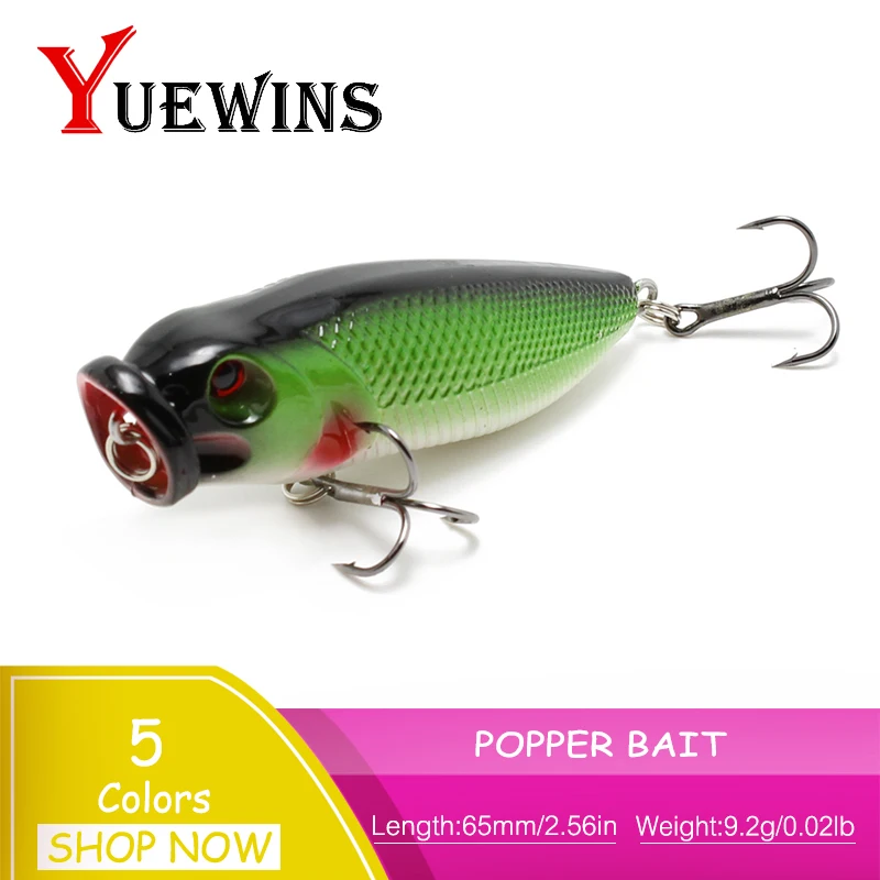 YUEWINS Горячие Поппер рыбалка приманки Pesca жесткий Topwater воблер isca искусственный 6 5