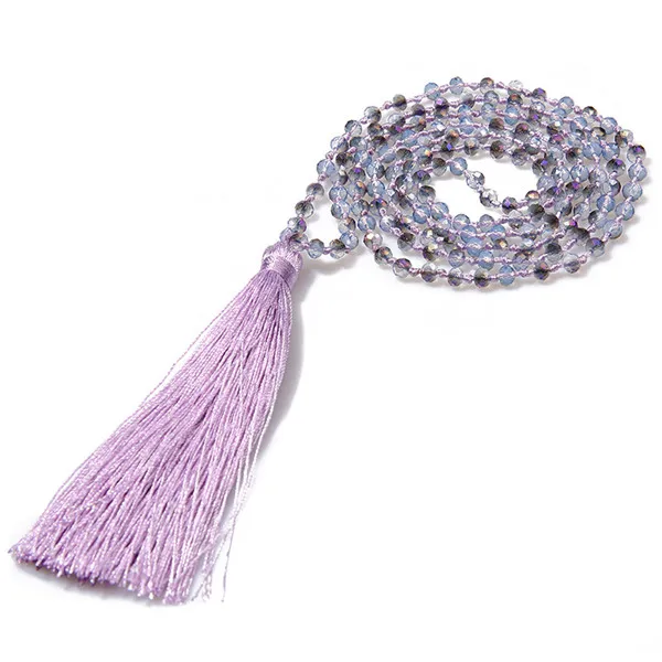 2 Модные Boho серьги-капельки с бахромой ожерелья для женщин Collier Femme стеклянные бусины из хрусталя эффектный воротник ювелирные изделия - Окраска металла: 2