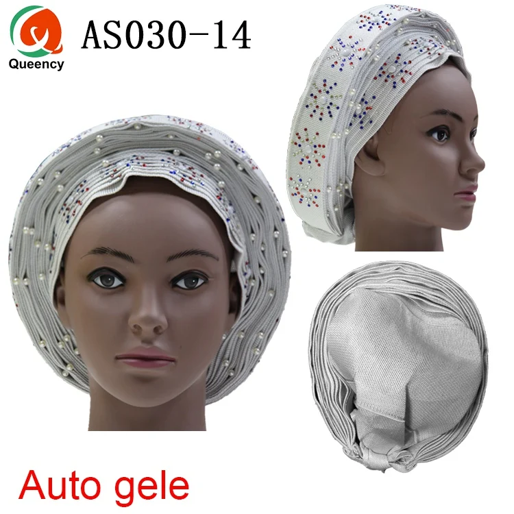 silver Queency африканские готовые дамы Aso oke материал авто-геле Headtie многоцветные доступны DHL AS030 - Цвет: silver