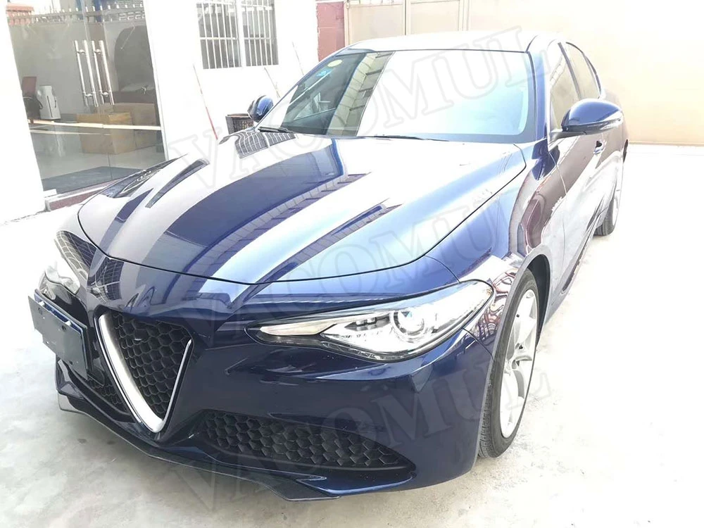 Автомобильный гоночный передний бампер для губ из углеродного волокна Alfa Romeo Giulia