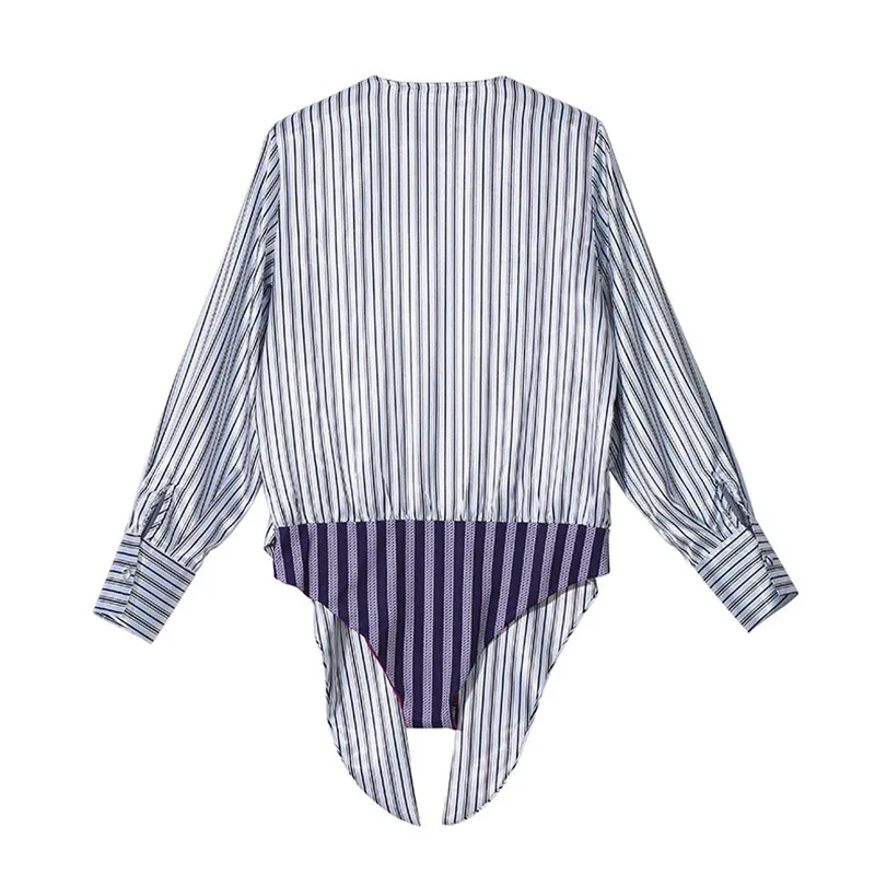 Neploe v образным вырезом Blusas Chic Для женщин блузка 2018 Осень Новая мода сиамские