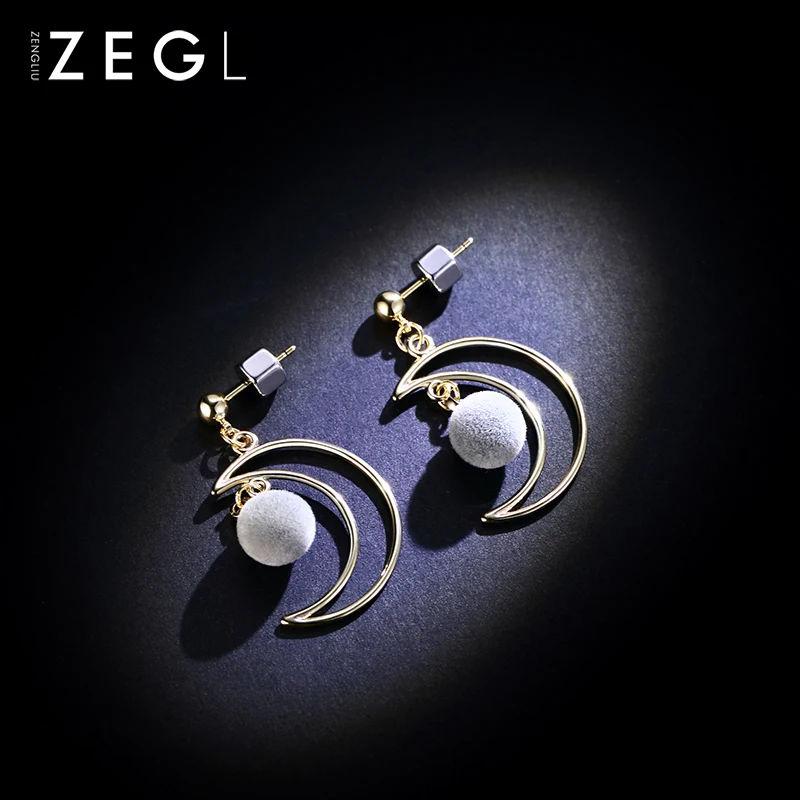 Серьги клипсы ZEGL короткие серьги с шариками для волос|Серьги-подвески| |