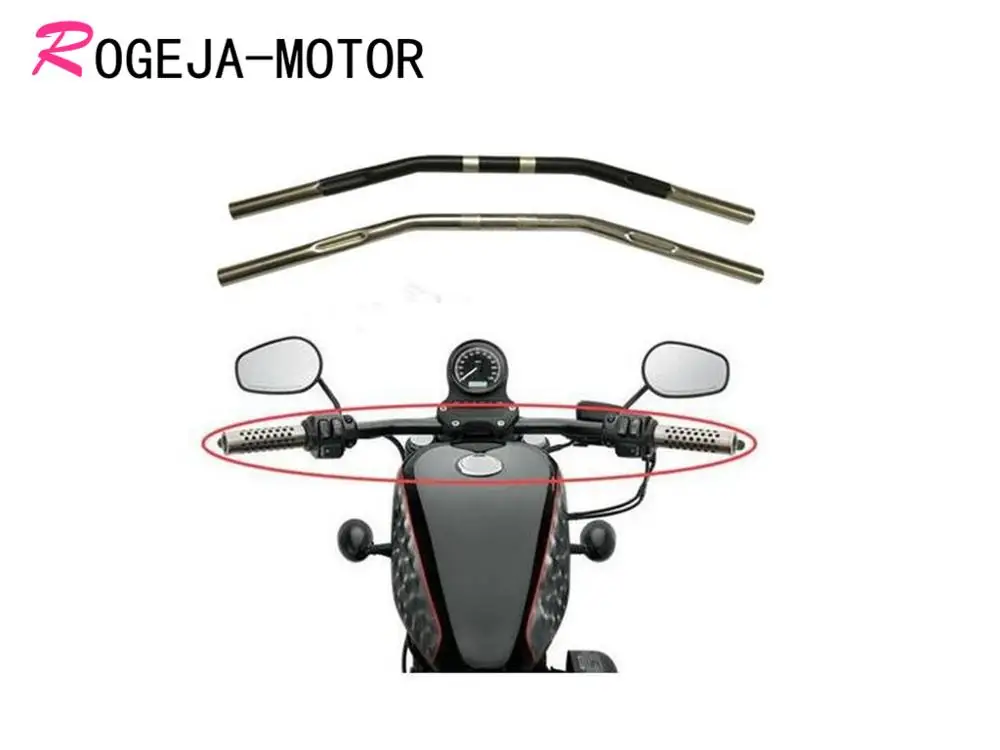 1 &quot25 мм рифленая рукоятка для руля изогнутая ретро стиль Harley Sportster XL 1200 Iron 883 48 72