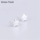 Серьги-гвоздики Uini-Tail, искусственное серебро, милая Pentacle, простые гипоаллергенные матовые серьги с дикой звездой