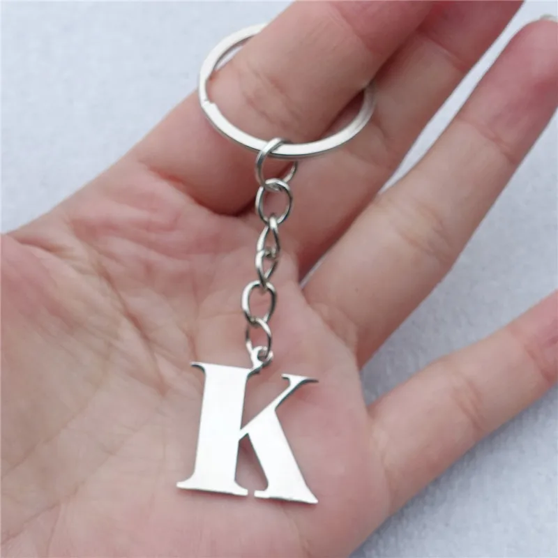 2 шт./лот модный мужской брелок с буквами из нержавеющей стали алфавит K женские
