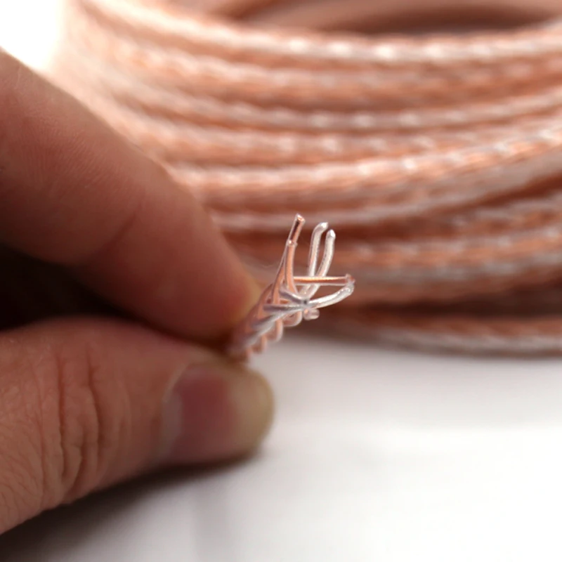 1 м Twist cable PTFE OCC медный посеребренный кабель для наушников обновленный провод
