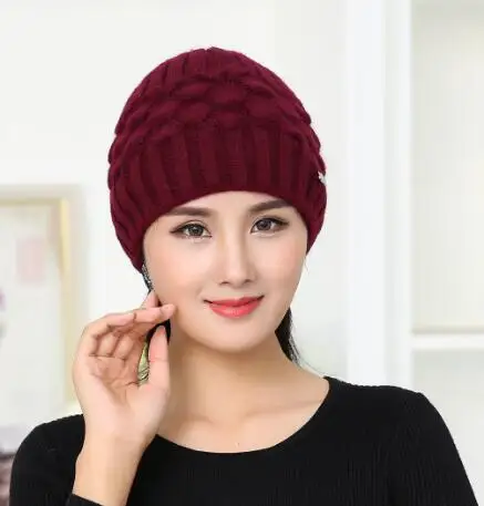 Beanies skullies woman autumn and winter cap girl knitted hats for women beanie warm hat gorro ladies winter wool caps bone - Цвет: 2
