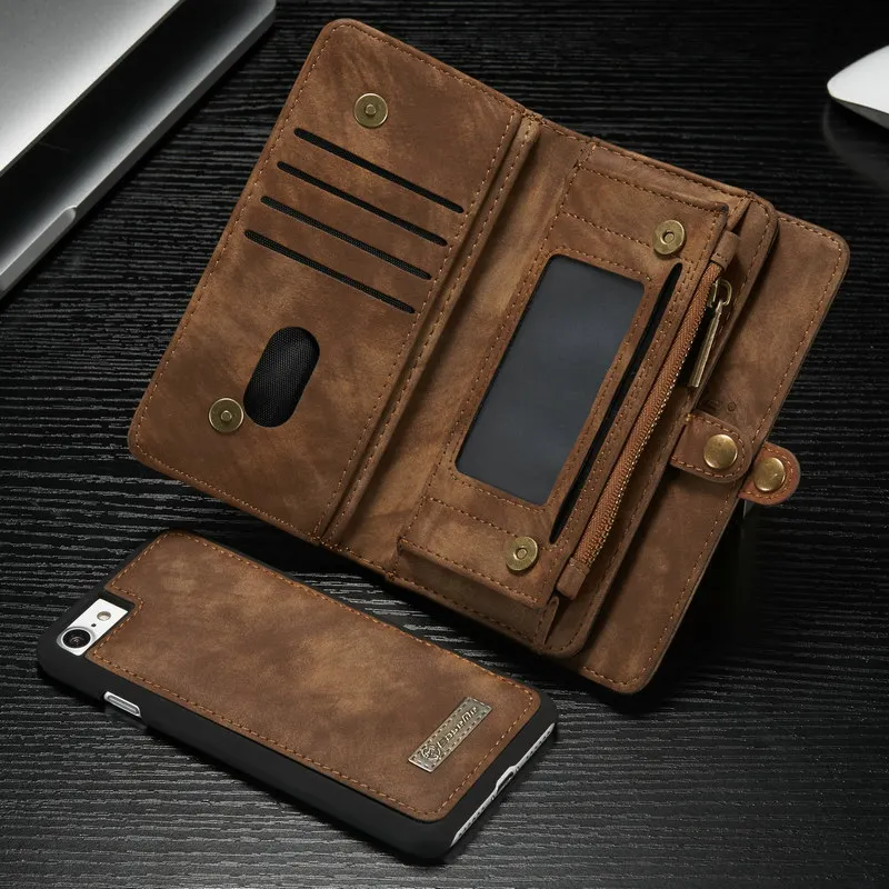 CaseMe для iPhone X 7 6s 6 Plus 8 чехол из натуральной кожи откидная крышка второй слой