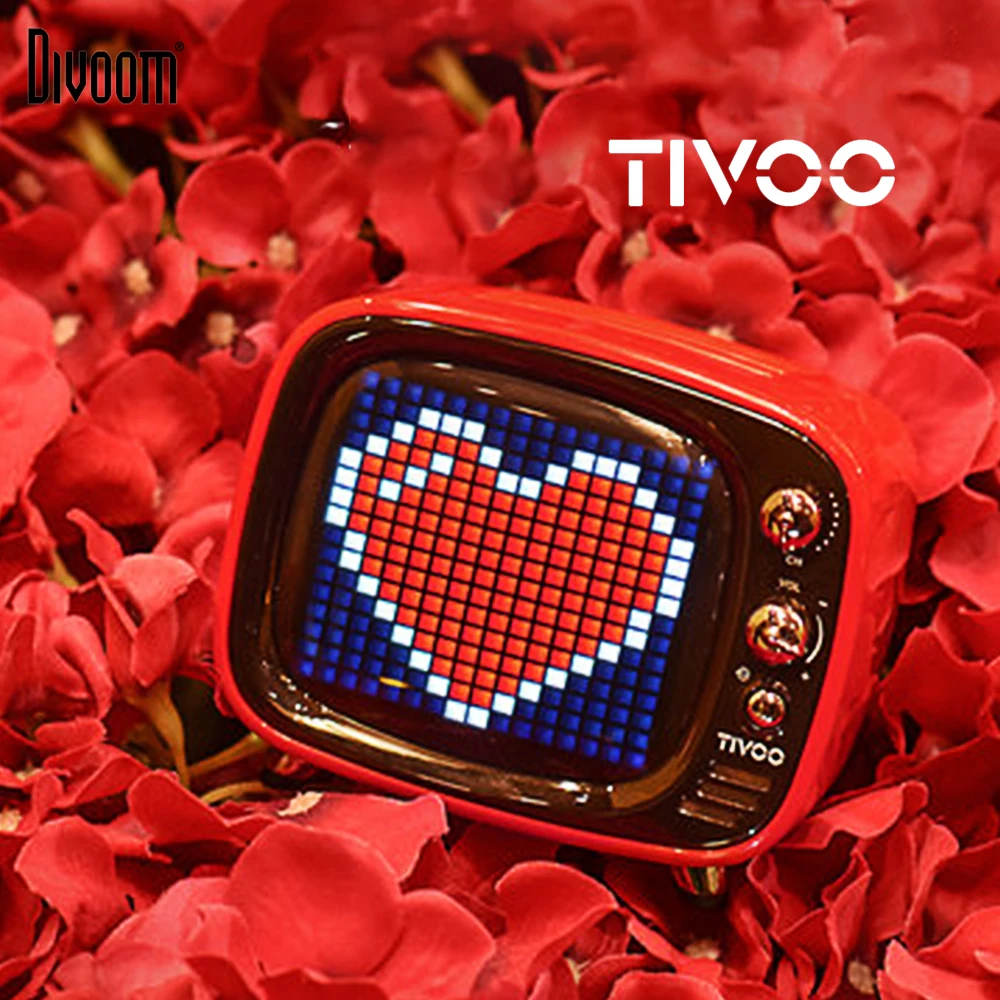 Divoom Tivoo Портативный беспроводной Bluetooth 5,0 динамик Pixel Art светодиодный смарт-будильник с приложением для IOS Android