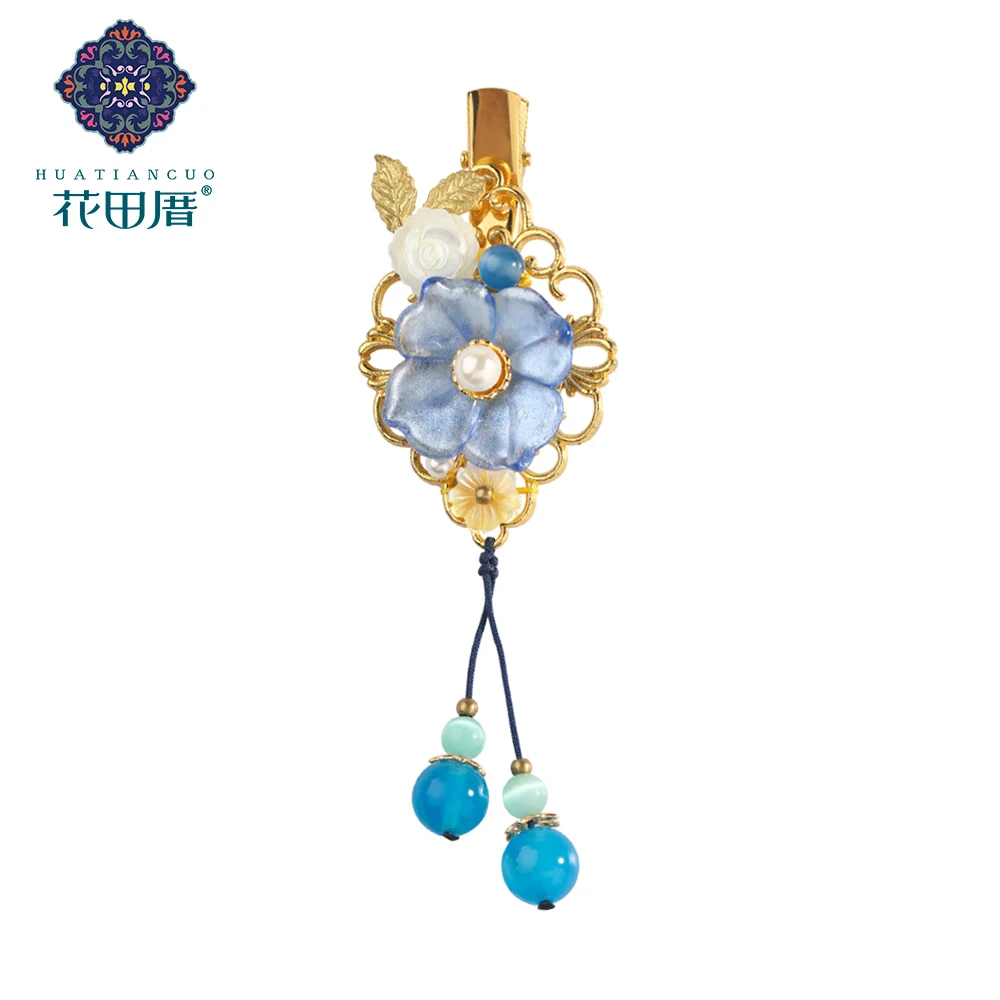 

Vintage Shell Flower and Lampwork Flower Hair Clip Women Accessories Decoration Hairpins for Hair Simple Jewelry FJ-18023