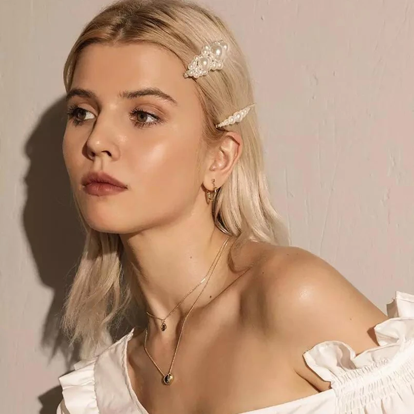 Модные женские заколки для волос аксессуары с имитацией жемчуга жемчугом