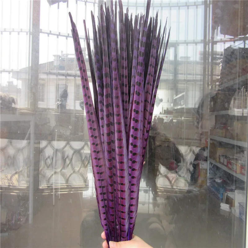 Purple 10 шт./лот натуральных перьев фазана 50-55 см/20-22 дюймов перья из хвоста фазана для ремесел своими руками Свадебные украшения Plumes - Цвет: Purple