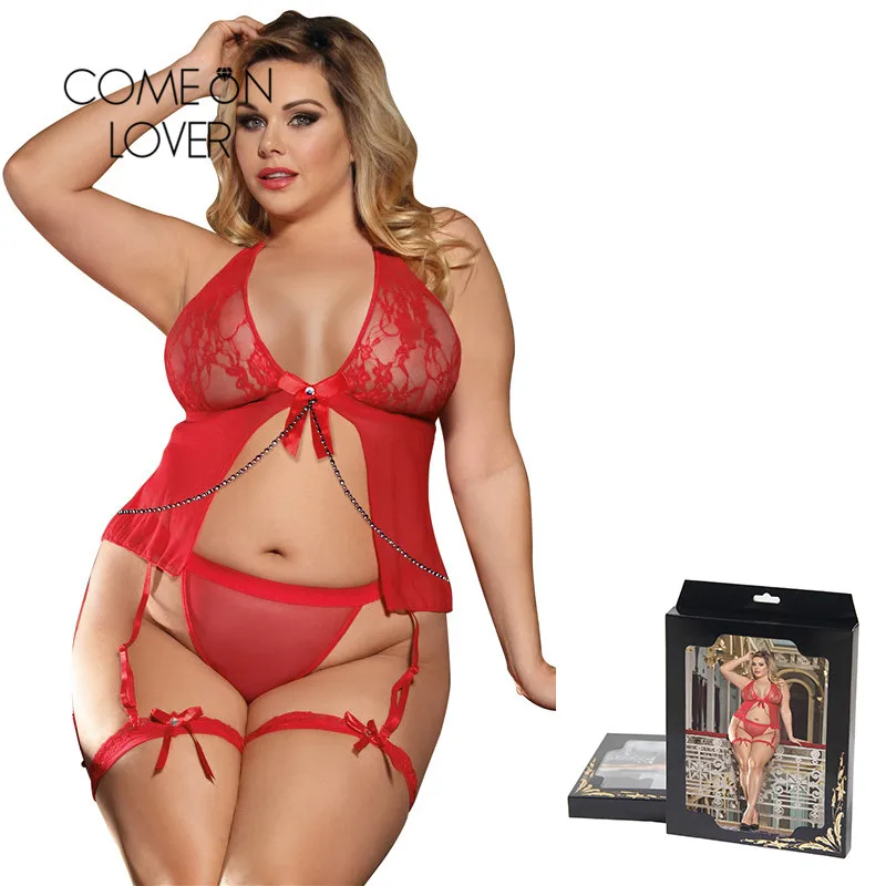 Comeonlover прозрачное Сетчатое нижнее белье с лямкой на шее кольцом для ног Ropa Sexy Mujer