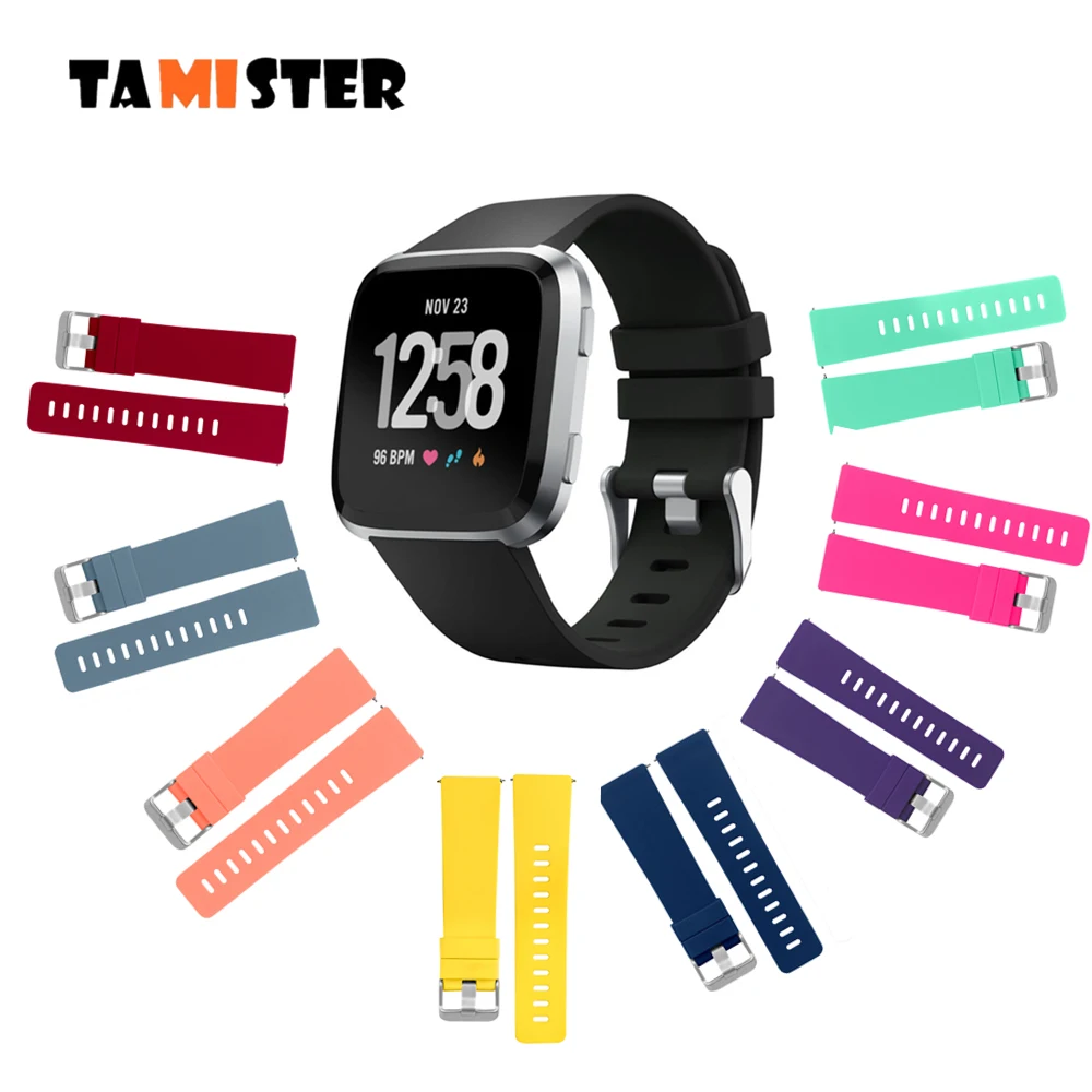 TAMISTER спортивный силиконовый ремешок для браслета Fitbit Versa наручный часов