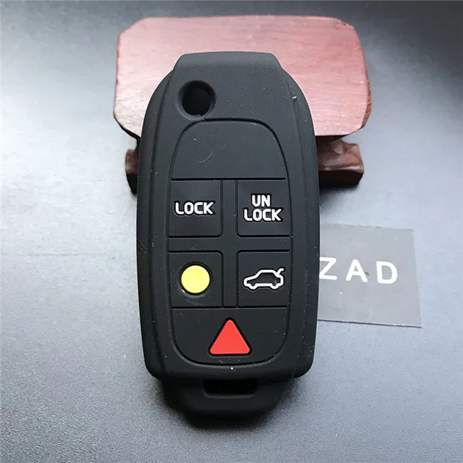 

ZAD силиконовый резиновый чехол для автомобильных ключей, аксессуары, чехол-держатель для volvo XC90 S80, 5-кнопочный чехол для ключей, чехол