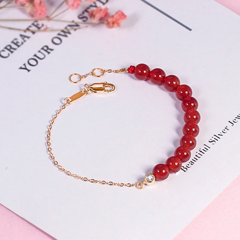 

925 Sterling Silver Bracelet Simple Zircon Crystal Bracelet Couple Simple Personality Sen Students Birthday Gifts to Girlfriend