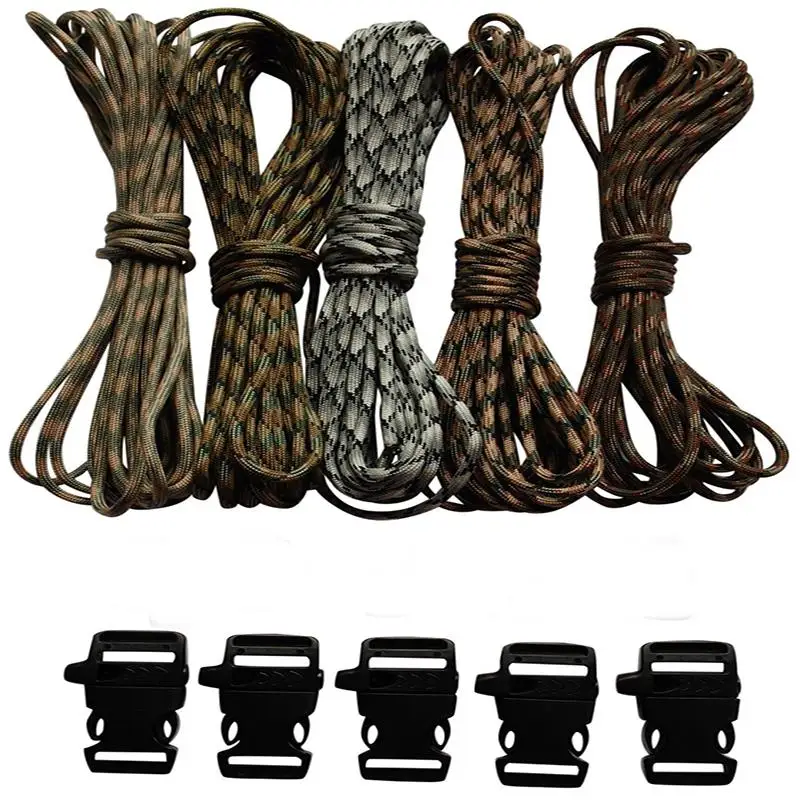 Paracord Bracelet Kit 100 Feet 550 Lb Five Colors Each 20 Crafting Comes with 5 Black Side Release Buckles|bracelet pouch|craft foxbracelet diamond |
