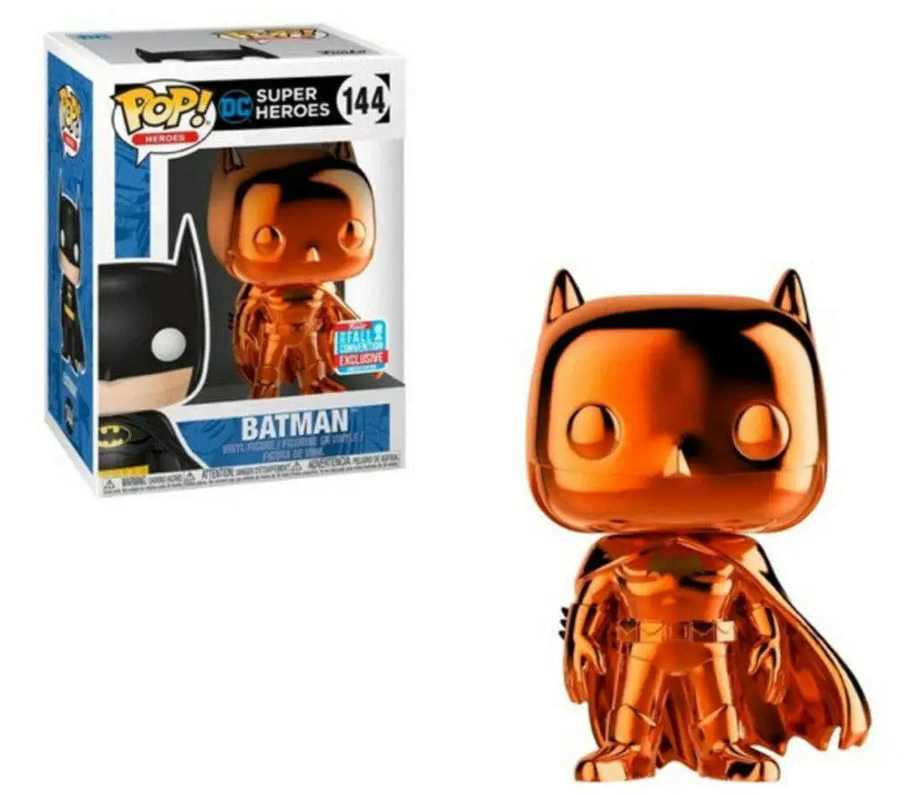 ECCC эксклюзивная официальная Funko pop хром Бэтмен#144 Виниловая фигурка Коллекционная модель игрушки с оригинальной коробкой