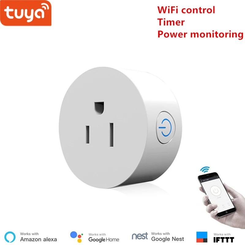 Смарт-пульт дистанционного управления Tuya EU WiFi розетка Беспроводная вилка совместима с Google home и голосовым управлением Alexa - Комплект: US power monitoring