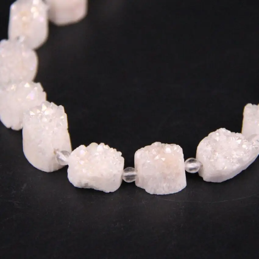 Бусины самородки Approx24PCS/нитка из титана белого цвета натуральный кварц овальные