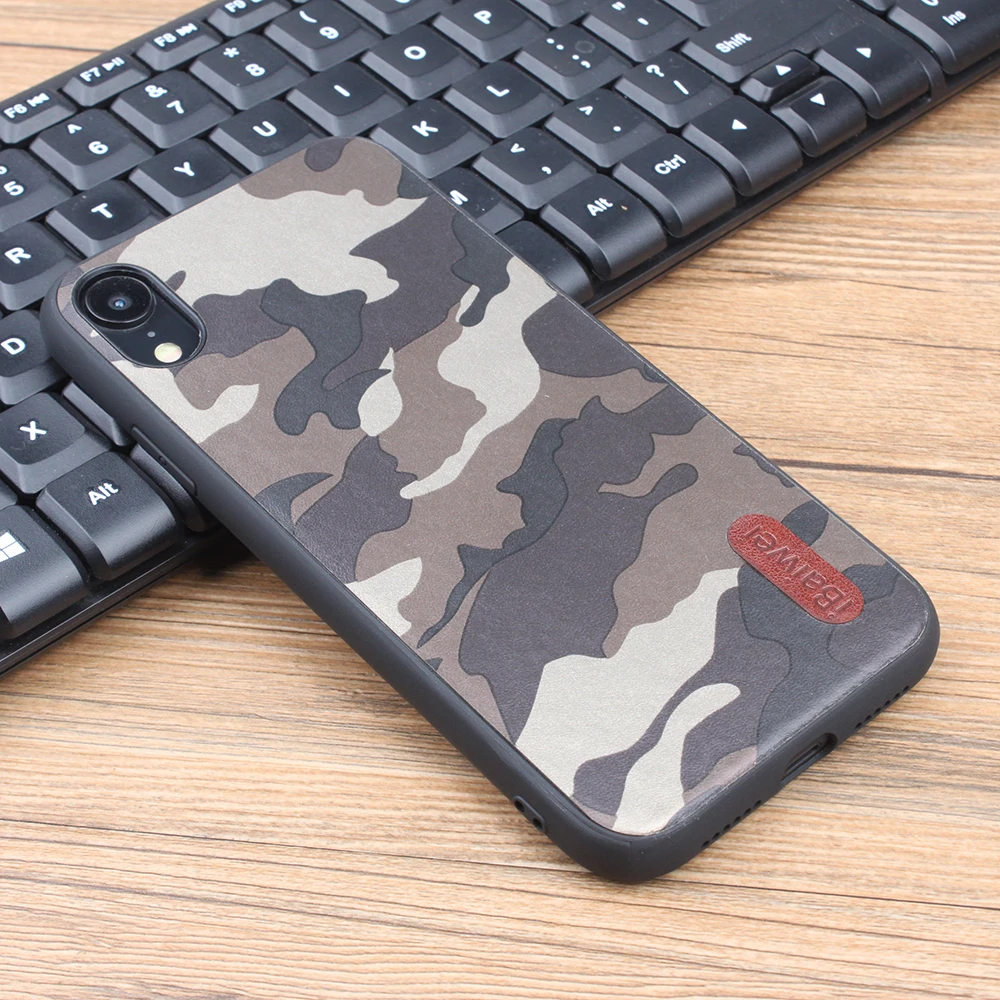 Модный камуфляжный чехол для телефона iPhone XR роскошный мягкий + PC ультра тонкая