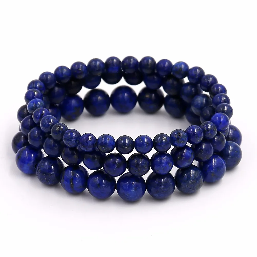 Браслет мужской с бусинами из натурального камня лазурита 6/8/10 мм|bracelets for|bead