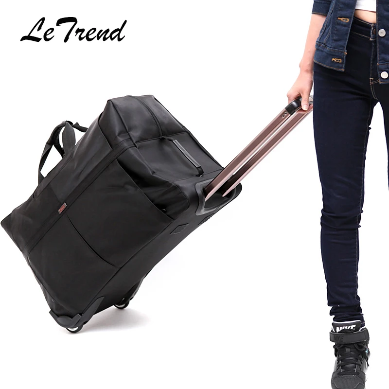 

Letrend Oxford Trolley Men High-capacity Rolling Luggage Women Cabin Travel Duffle Women's Handbag Student Suitcase Wheels Trunk