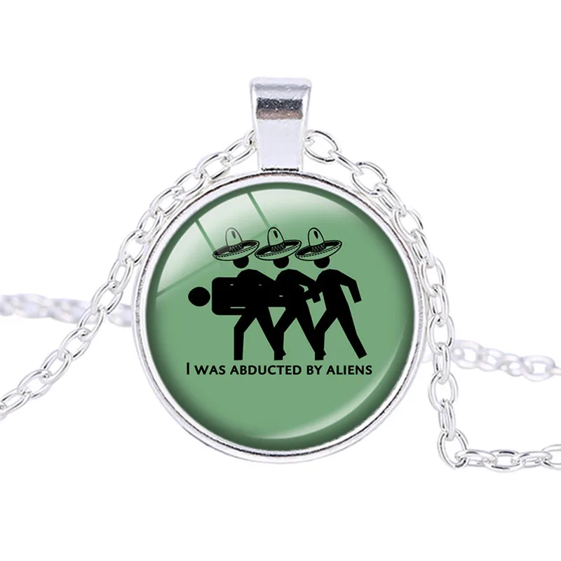 Я был похищен инопланетянами юмором ожерелье ручной работы стеклянный купол