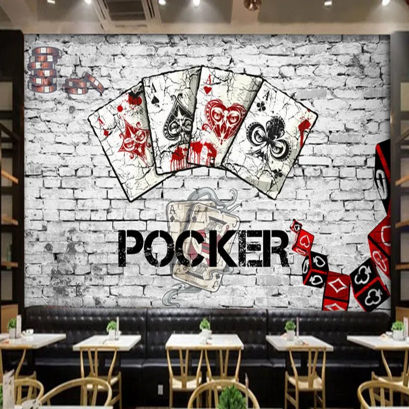 Фотообои 3D европейские американские ретро покерные шахматы развлекательные