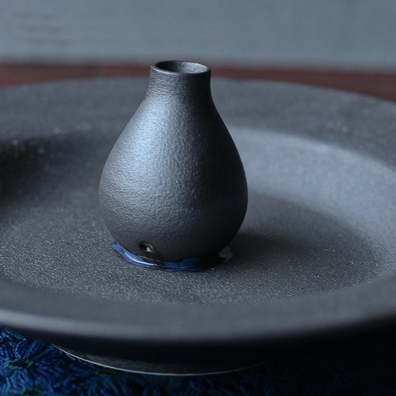 Zen японская Цветочная композиция Ikebana ваза Мягкая Керамическая матовая черная