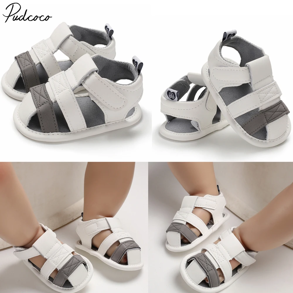 Обувь для новорожденных мальчиков с мягкой подошвой Белая обувь кроватки летние