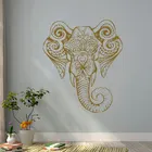 Большой размер Индийский Слон для йоги богемный Дизайн Наклейка на стену виниловый домашний Декор Гостиная Спальня наклейки для интерьера фрески YD83