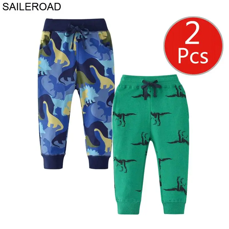 SAILEROAD 2 шт. Мультфильм Обнимаю Меня Брюки Динозавров Дети Мальчики Осень Одежда Дети 7 Лет Дети Спортивные Штаны Теплые Брюки для Брюки Мальчик