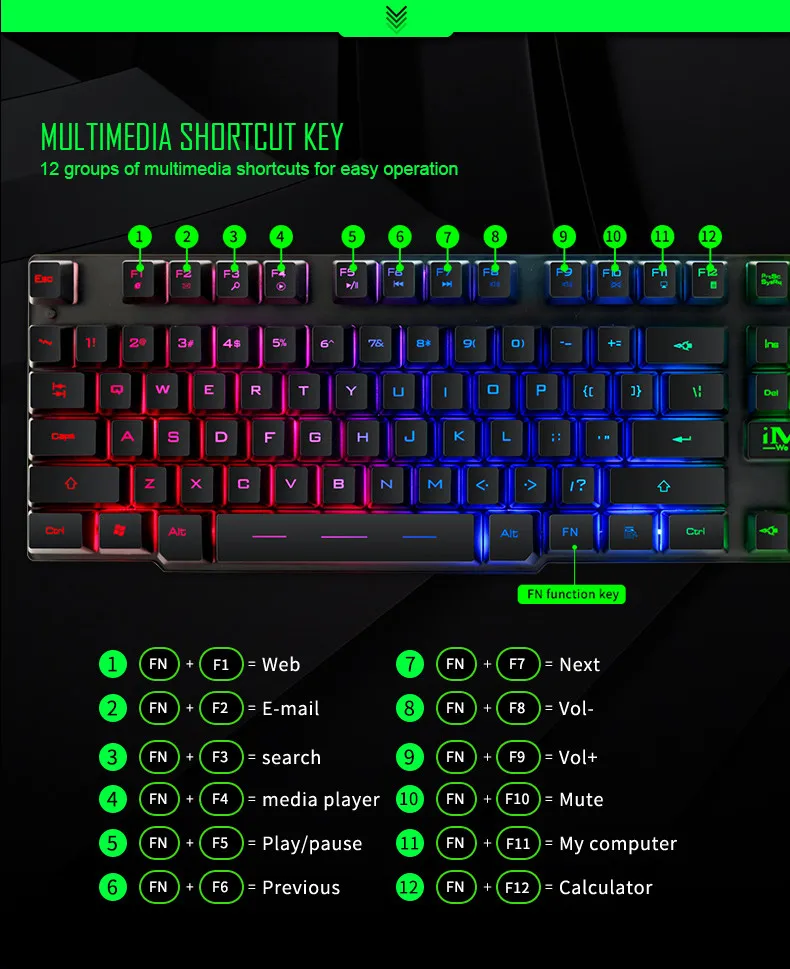 IMICE оригинальная игровая клавиатура для настольного ноутбука плавающая с