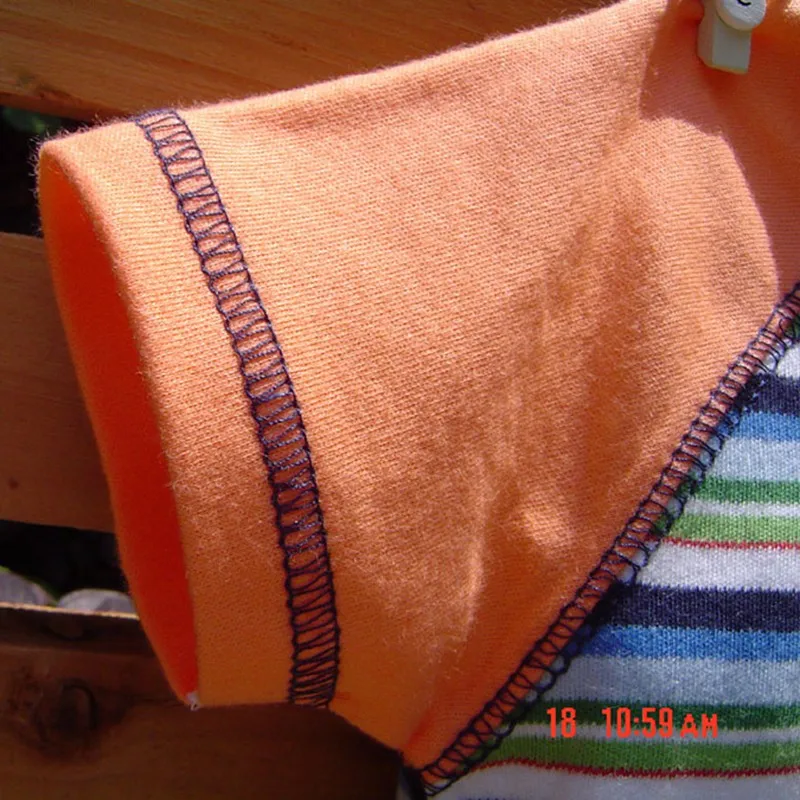 Лето 2017 Симпатичные Бегемот Одежда для новорожденных малышей в полоску Детские