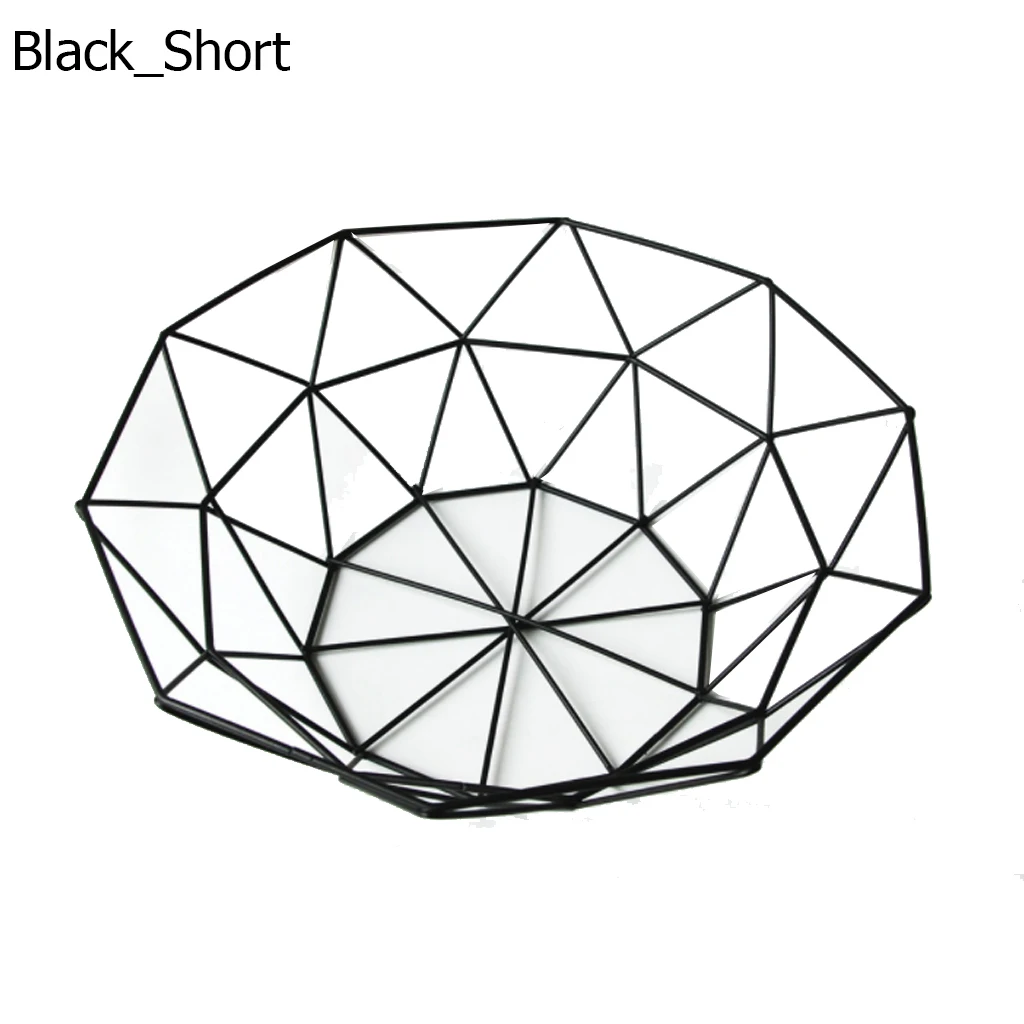 Cestino Creativa Snack Caramelle Cestino Del настольная камера Letto Cucina Cesto Frutta Decorazione ferro Europeo Hollow Nero - Цвет: black short